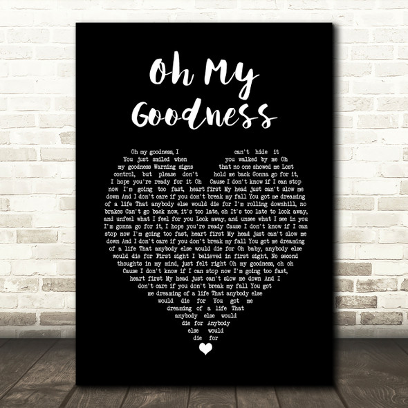 Olly Murs Oh My Goodness Black Heart Song Lyric Wall Art Print