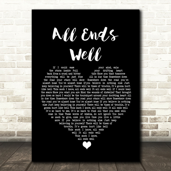 Alter Bridge All Ends Well Black Heart Song Lyric Wall Art Print
