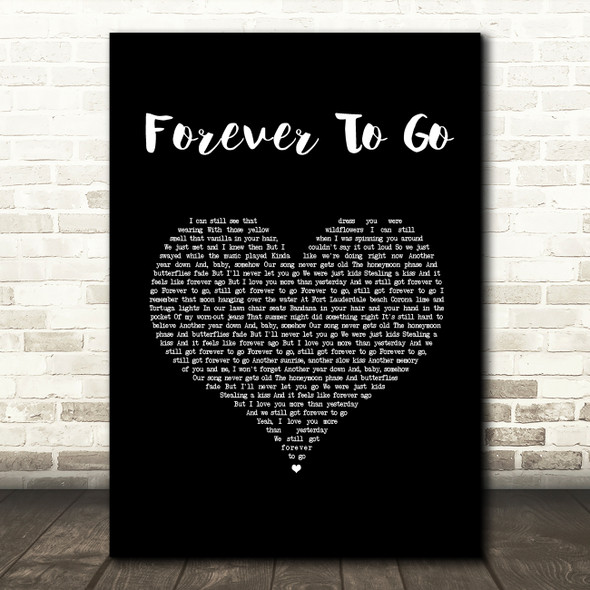 Chase Rice Forever To Go Black Heart Song Lyric Wall Art Print