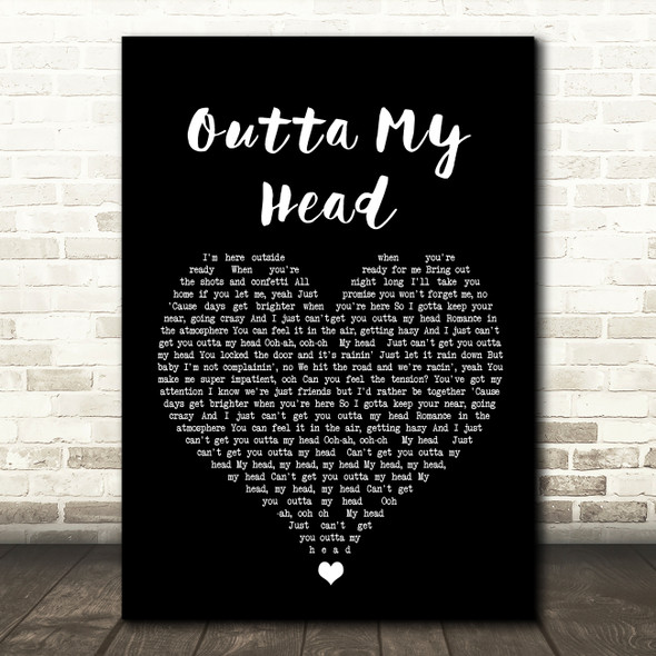 Khalid & John Mayer Outta My Head Black Heart Song Lyric Wall Art Print