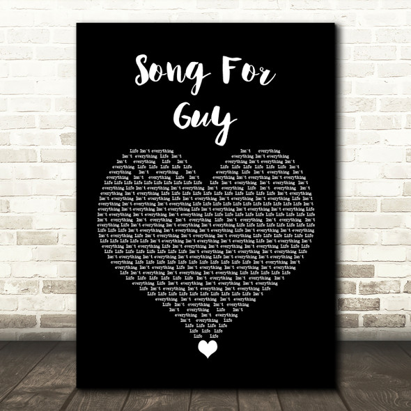 Elton John Song for Guy Black Heart Song Lyric Wall Art Print