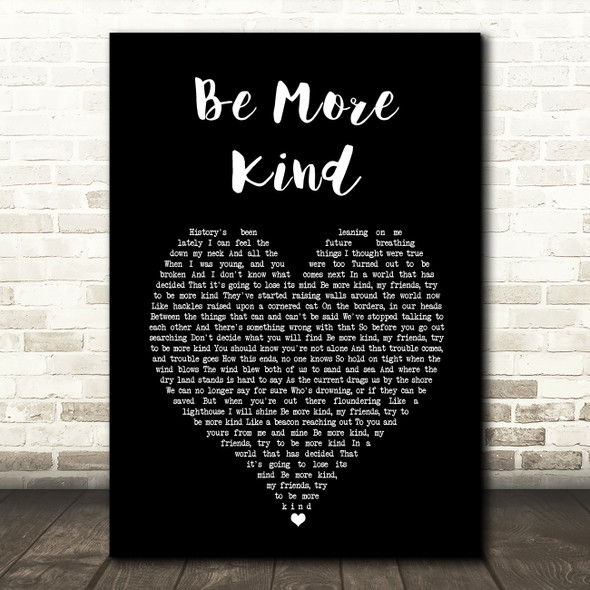 Frank Turner Be More Kind Black Heart Song Lyric Wall Art Print