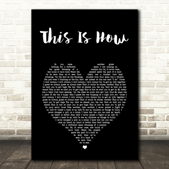 George Michael This Is How Black Heart Song Lyric Wall Art Print