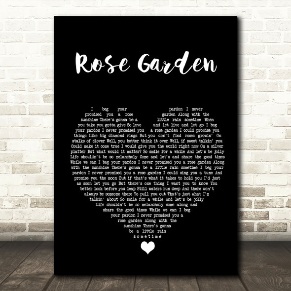 KD Lang Rose Garden Black Heart Song Lyric Wall Art Print