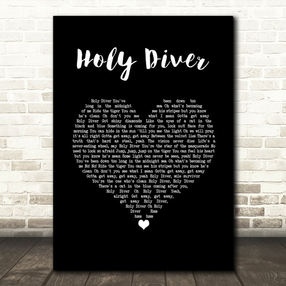 Dio Holy Diver Black Heart Song Lyric Wall Art Print