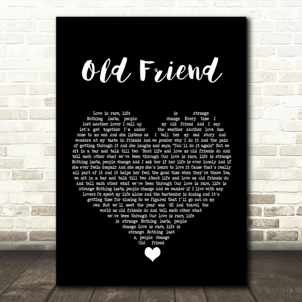 Michael Feinstein Old Friend Black Heart Song Lyric Wall Art Print