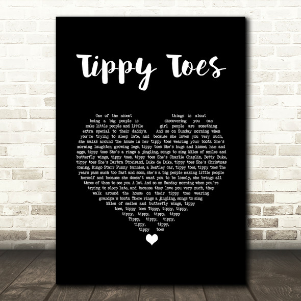 Nancy Sinatra & Lee Hazlewood Tippy Toes Black Heart Song Lyric Wall Art Print