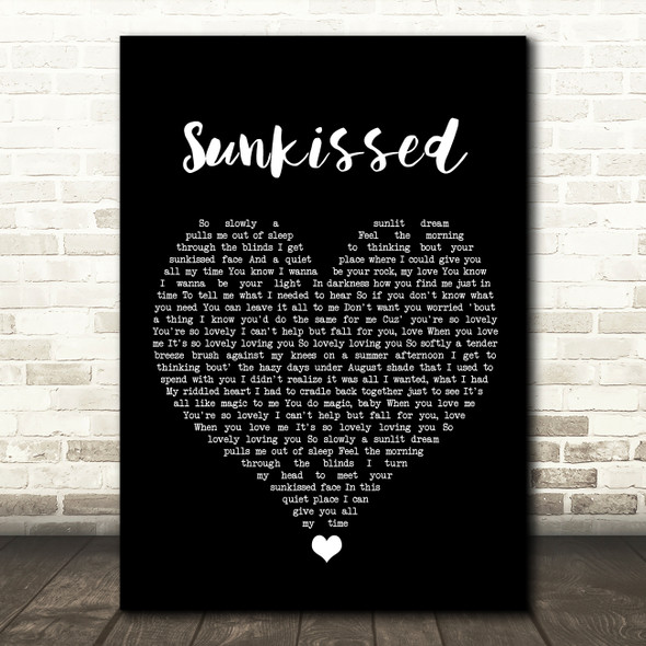 Khai Dreams Sunkissed Black Heart Song Lyric Wall Art Print