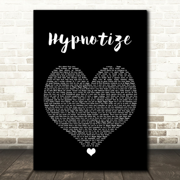 Notorious B.I.G. Hypnotize Black Heart Song Lyric Wall Art Print