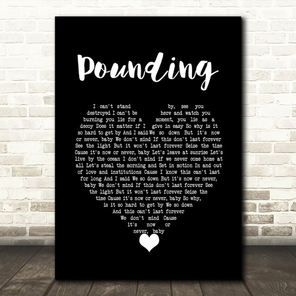 Doves Pounding Black Heart Song Lyric Wall Art Print