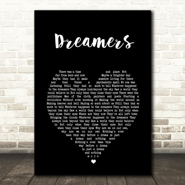 Jack Savoretti Dreamers Black Heart Song Lyric Wall Art Print