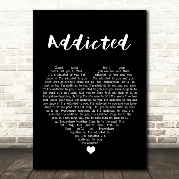 The Night Café Addicted Black Heart Song Lyric Wall Art Print