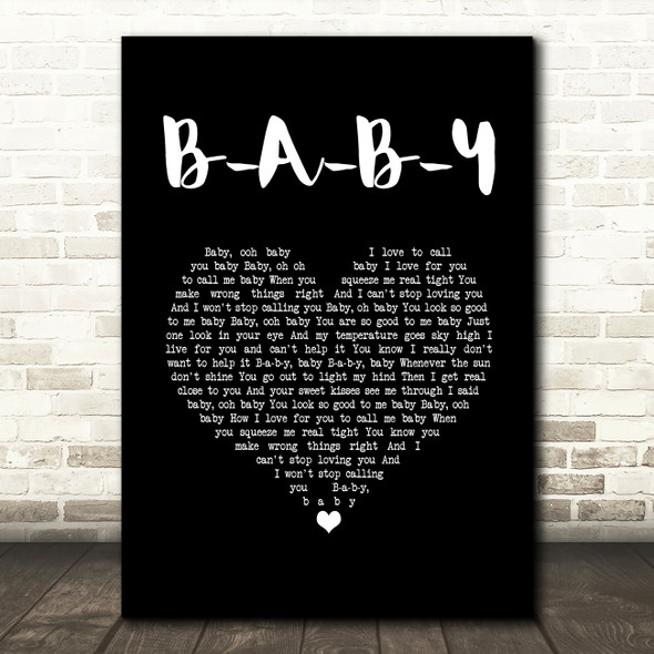 Carla Thomas B-A-B-Y Black Heart Song Lyric Wall Art Print