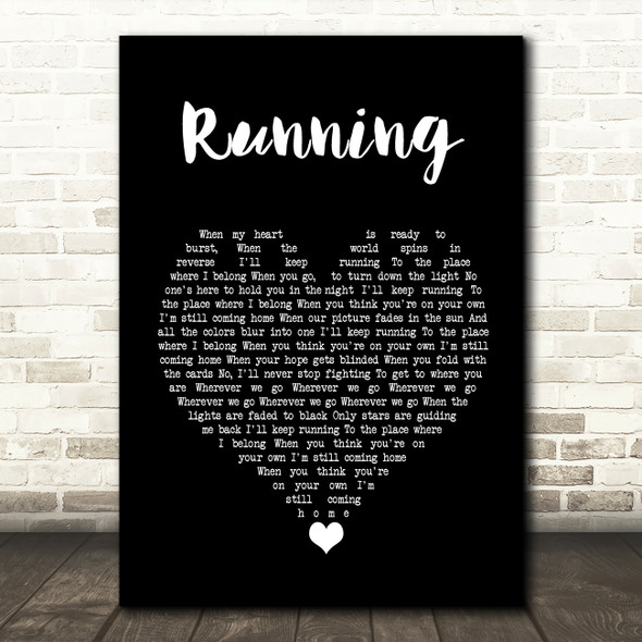 James Bay Running Black Heart Song Lyric Wall Art Print