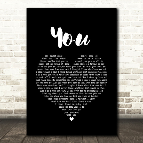 Chris Young You Black Heart Song Lyric Wall Art Print