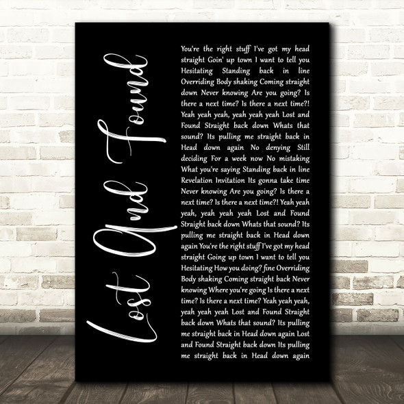 Feeder Lost And Found Black Script Song Lyric Wall Art Print