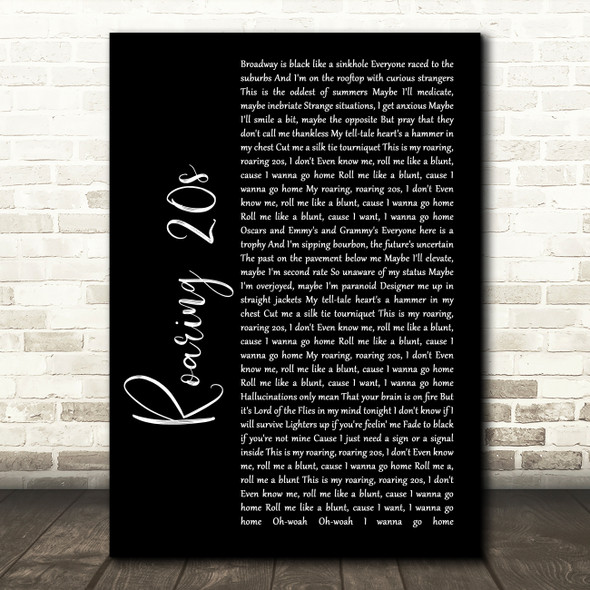 Panic! At The Disco Roaring 20s Black Script Song Lyric Wall Art Print