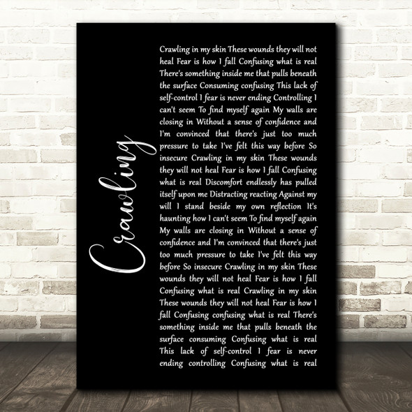 Linkin Park Crawling Black Script Song Lyric Wall Art Print