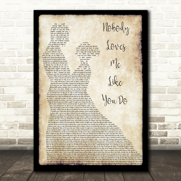 Whitney Houston Nobody Loves Me Like You Do Man Lady Dancing Song Lyric Wall Art Print