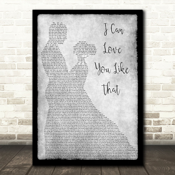 All-4-One I Can Love You Like That Grey Man Lady Dancing Song Lyric Wall Art Print