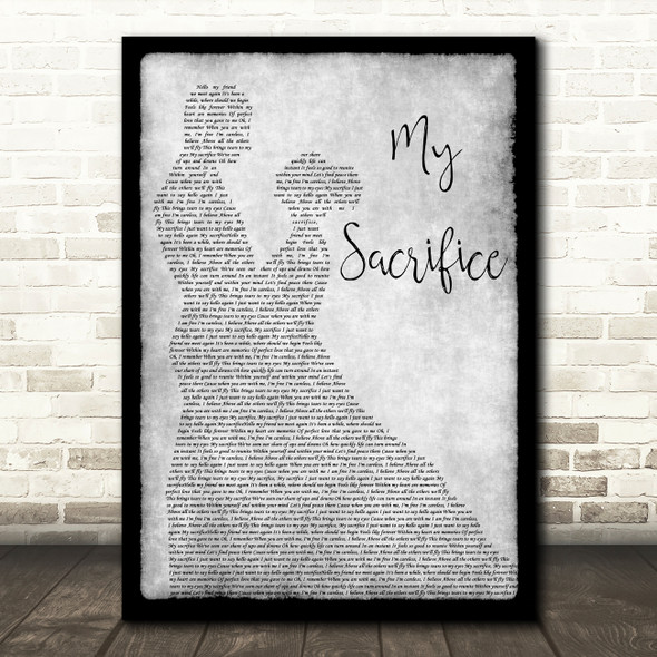 Creed My Sacrifice Grey Man Lady Dancing Song Lyric Wall Art Print