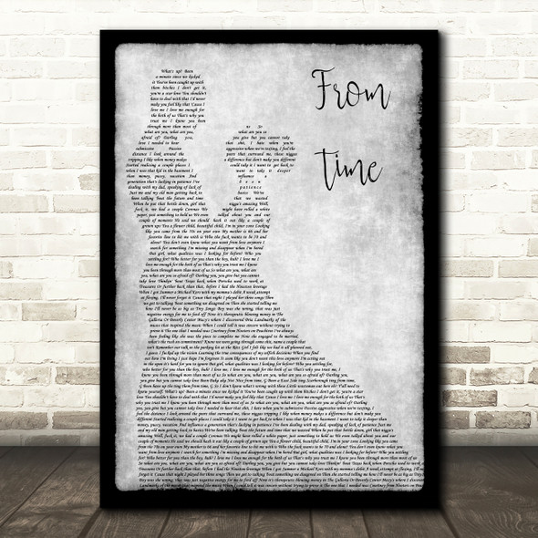 Drake From Time Grey Man Lady Dancing Song Lyric Wall Art Print
