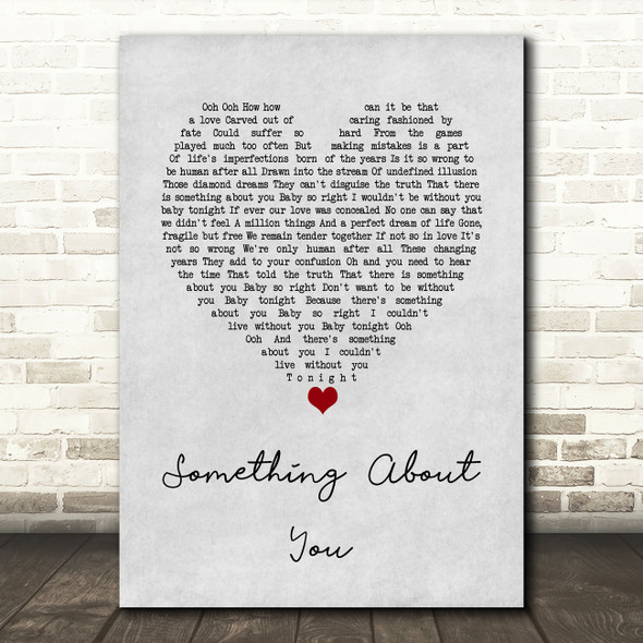 Level 42 Something About You Grey Heart Song Lyric Wall Art Print