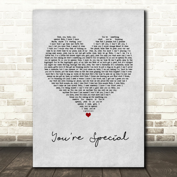 NF You're Special Grey Heart Song Lyric Wall Art Print