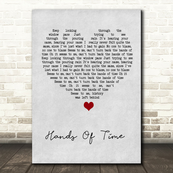 Groove Armada Hands Of Time Grey Heart Song Lyric Wall Art Print