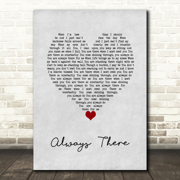 Celtic Thunder Always There Grey Heart Song Lyric Wall Art Print