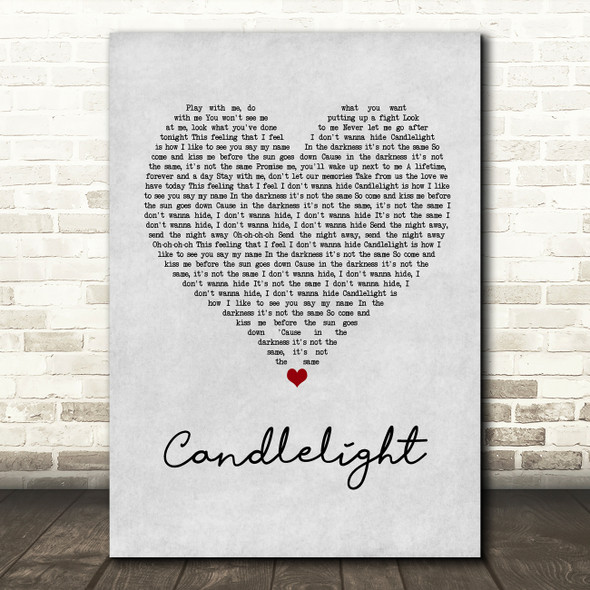 Jack Savoretti Candlelight Grey Heart Song Lyric Wall Art Print