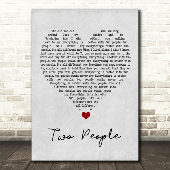 Caroline Spence Robby Hecht Two People Grey Heart Song Lyric Wall Art Print