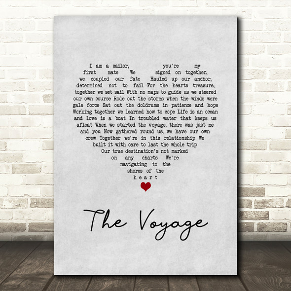 Christy Moore The Voyage Grey Heart Song Lyric Wall Art Print