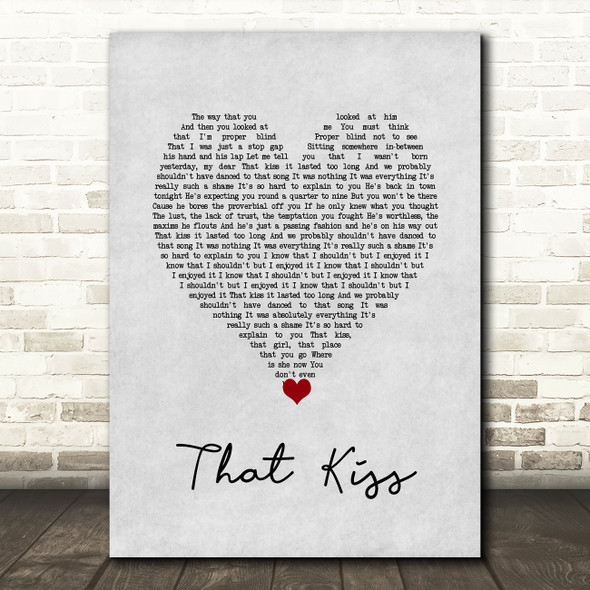 The Courteeners That Kiss Grey Heart Song Lyric Wall Art Print