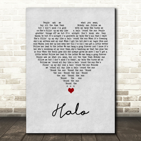 Liam Gallagher Halo Grey Heart Song Lyric Wall Art Print