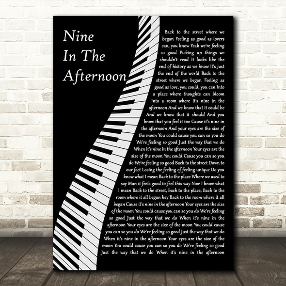 Panic! At The Disco Nine In The Afternoon Piano Song Lyric Wall Art Print