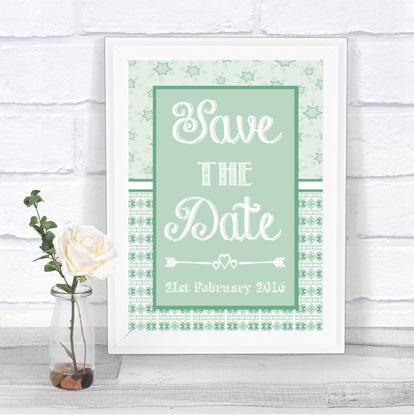 Winter Green Save The Date Personalized Wedding Sign