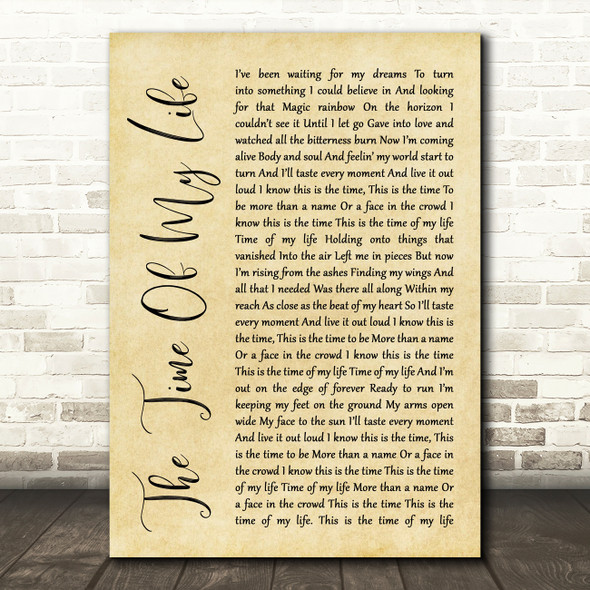 David Cook The Time Of My Life Rustic Script Song Lyric Wall Art Print