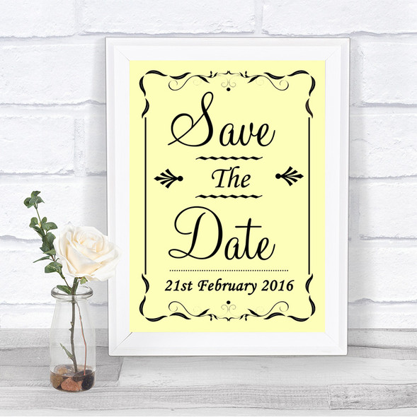 Yellow Save The Date Personalized Wedding Sign