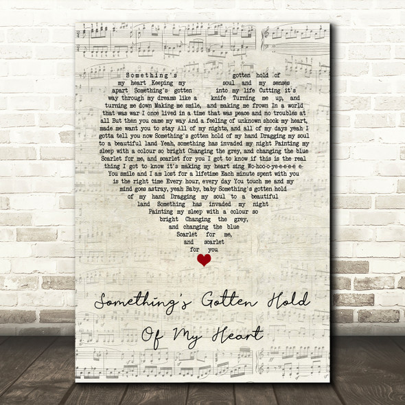 Gene Pitney Something's Gotten Hold Of My Heart Script Heart Song Lyric Wall Art Print