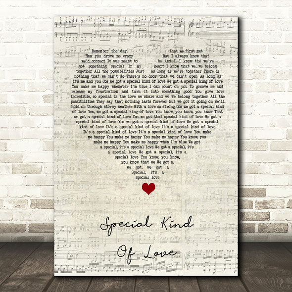 Dina Carroll Special Kind of Love Script Heart Song Lyric Wall Art Print