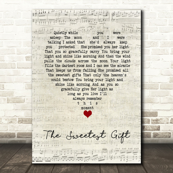 Sade The Sweetest Gift Script Heart Song Lyric Wall Art Print