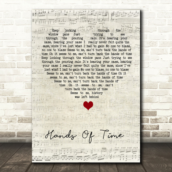 Groove Armada Hands Of Time Script Heart Song Lyric Wall Art Print