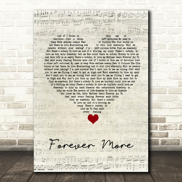 Moloko Forever More Script Heart Song Lyric Wall Art Print