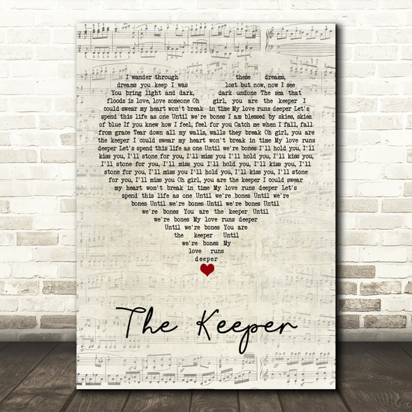 Blossoms The Keeper Script Heart Song Lyric Wall Art Print