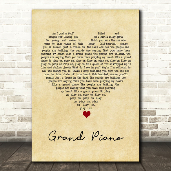 Nicki Minaj Grand Piano Vintage Heart Song Lyric Wall Art Print