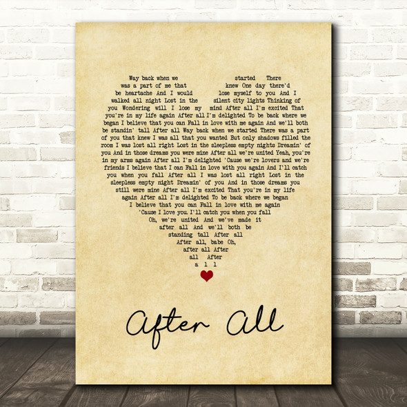 Michael Buble After All Vintage Heart Song Lyric Wall Art Print