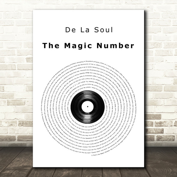 De La Soul The Magic Number Vinyl Record Song Lyric Wall Art Print