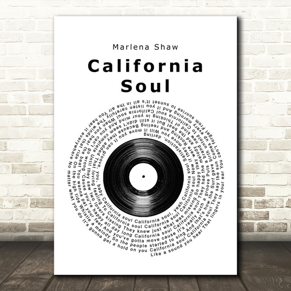 Marlena Shaw California Soul Vinyl Record Song Lyric Wall Art Print