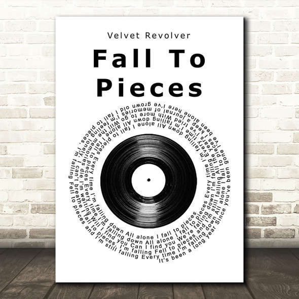 Velvet Revolver Fall To Pieces Vinyl Record Song Lyric Wall Art Print